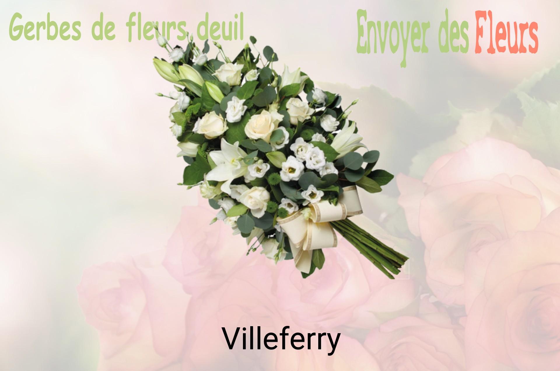 Gerbe de fleurs de deuil livrée à Villeferry
